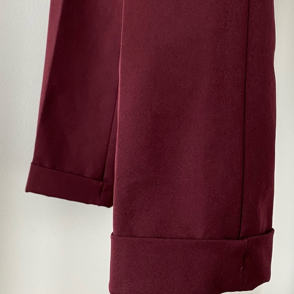 Zara Burgundy Cropped Pants - Picture 6 of 7
